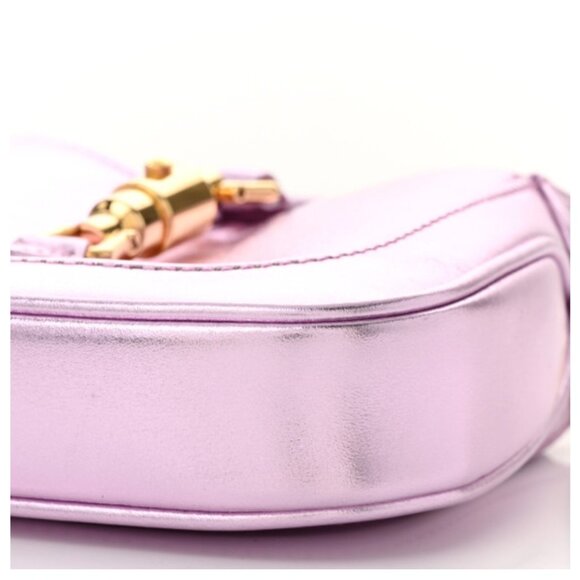 Gucci Laminated Nappa Nano Jackie 1961 Hobo Metallic Pink - Picture 2 of 10